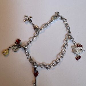 Swarovski Silver tone Charm Bracelet with hello kitty charm